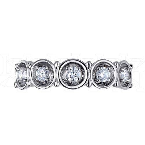 Фото - Кольцо из белого золота с бриллиантами из коллекции "Обручальные кольца с дорожкой" R5931-7435 (241)