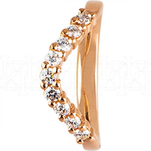 Фото - Кольцо обручальное из белого золота с бриллиантами из коллекции "Обручальные кольца с дорожкой" R3170-3989 (241)