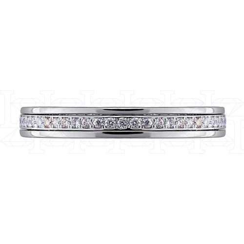 Фото - Кольцо спиннер из белого золота с бриллиантами из коллекции "Обручальные кольца с дорожкой" R7994-11036 (241)