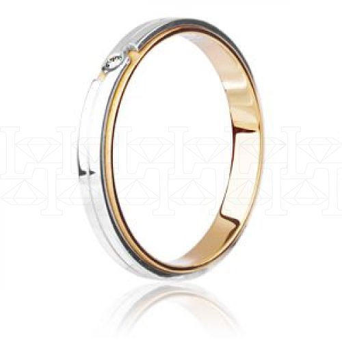 Фото - Кольцо обручальное из цветного золота с бриллиантом из коллекции "Парные обручальные кольца" VDR.A2622 (210)