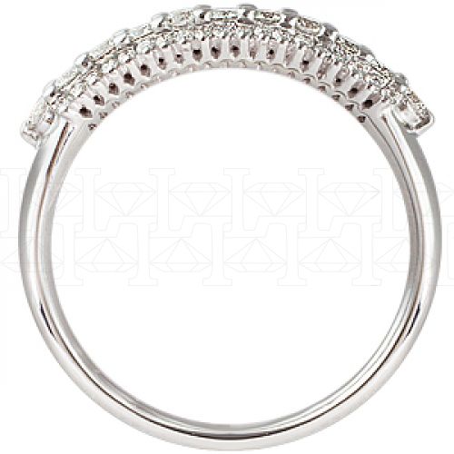 Фото - Кольцо обручальное из белого золота с бриллиантами из коллекции "Обручальные кольца с дорожкой" R3161-4437 (241)