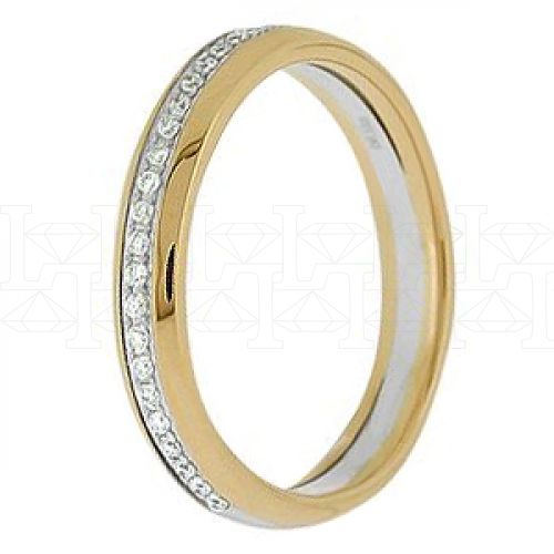 Фото - Кольцо двойное из цветного золота с бриллиантами из коллекции "Обручальные кольца с дорожкой" VDR.A2890 (241)