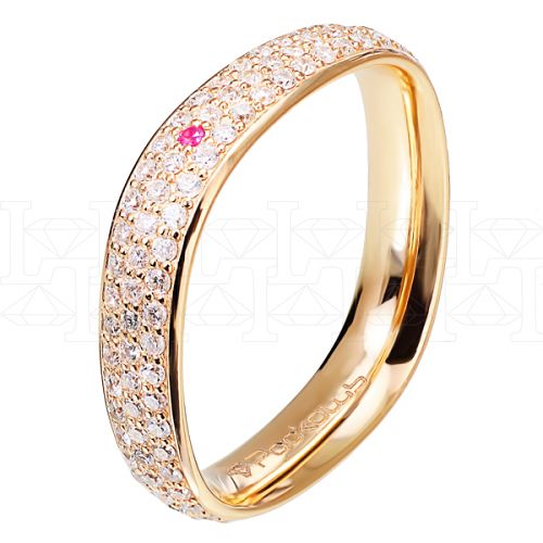 Фото - Кольцо из белого золота с бриллиантами из коллекции "Обручальные кольца с дорожкой" R4724-6034 (241)
