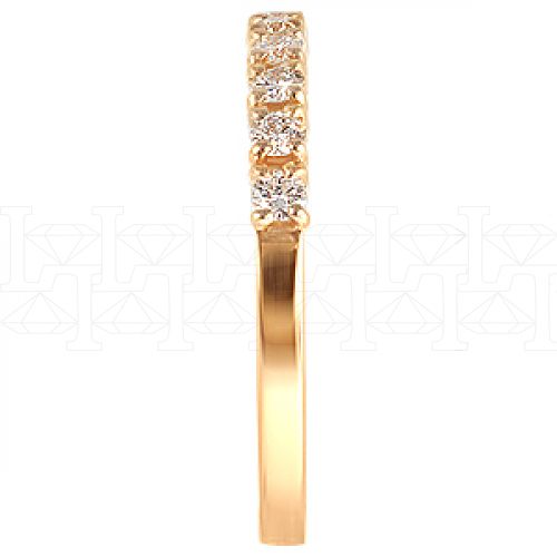 Фото - Кольцо обручальное из рыжего золота с бриллиантами из коллекции "Обручальные кольца с дорожкой" R3157-3861 (241)
