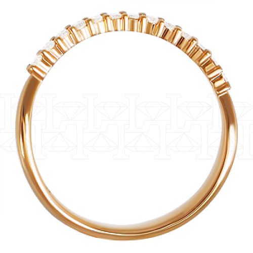Фото - Кольцо обручальное из рыжего золота с бриллиантами из коллекции "Обручальные кольца с дорожкой" R4090-4712 (241)