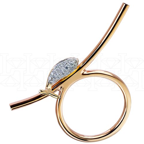 Фото - Кольцо из цветного золота с бриллиантами из коллекции "Рыбка золотая" R7072-9716 (709)