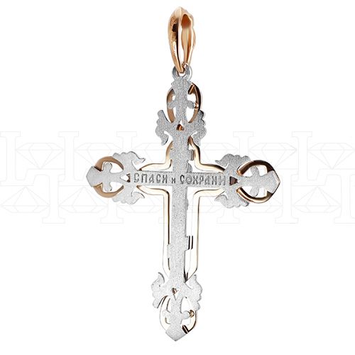 Фото - Подвеска крест из рыже-белого золота X4313-4966 (181)