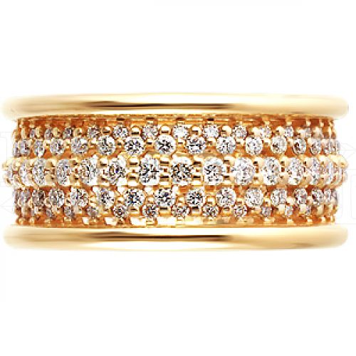 Фото - Кольцо обручальное из белого золота с бриллиантами из коллекции "Обручальные кольца с дорожкой" R3748-4452 (241)