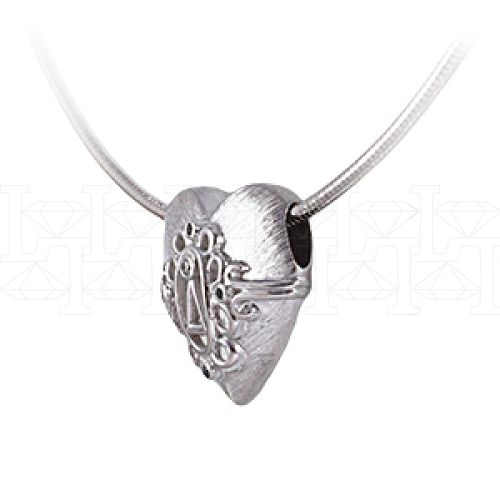 Фото - Подвеска сердце из белого золота с сапфиром и бриллиантом P3012-4652 (193)
