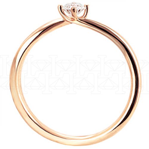 Фото - Кольцо из рыжего золота с бриллиантом из коллекции "Помолвка" R3136-3825 (515)