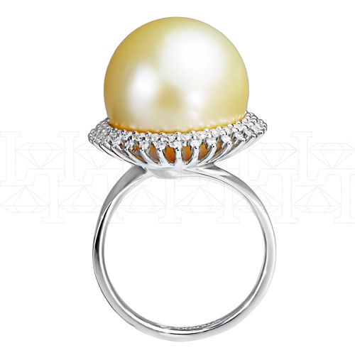 Фото - Кольцо из белого золота с жемчугом и бриллиантами R2881-8199 (660)