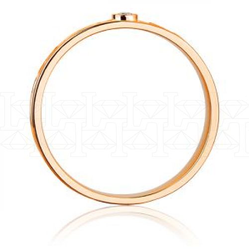 Фото - Кольцо обручальное из рыжего золота с бриллиантом из коллекции "Парные обручальные кольца" VDR.A2999 (210)
