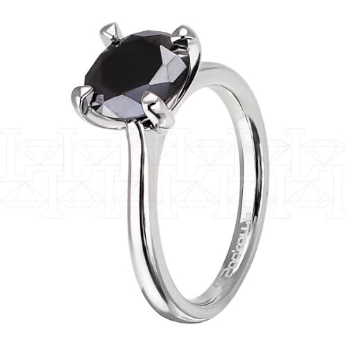 Кольцо из белого золота с черным бриллиантом R5294-6747 - "Роскошь"