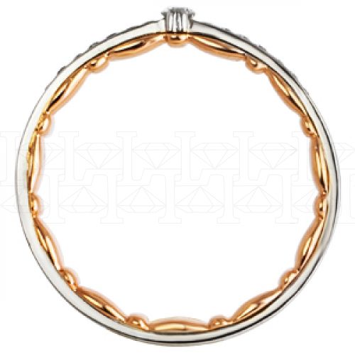 Фото - Кольцо обручальное из цветного золота с бриллиантом из коллекции "Обручальные кольца с дорожкой" R3222-4012 (241)