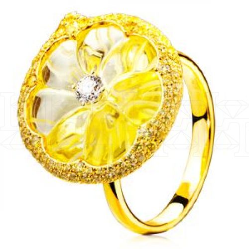 Фото - Кольцо из желтого золота с бриллиантом из коллекции "Забава" VDR.H6161 (716)