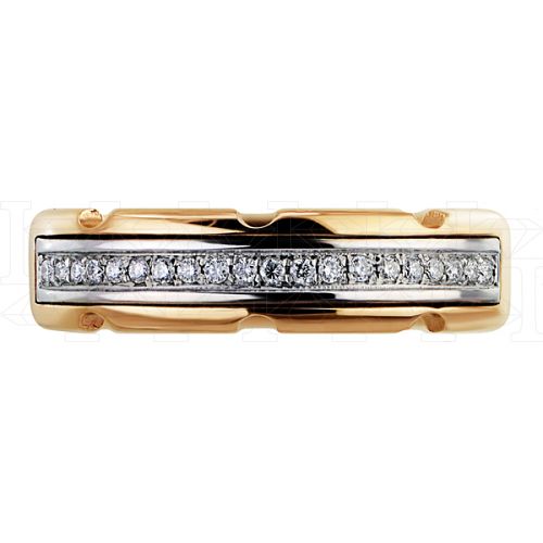 Фото - Кольцо обручальное из белого золота с бриллиантами из коллекции "Обручальные кольца с дорожкой" R3192-4016 (241)