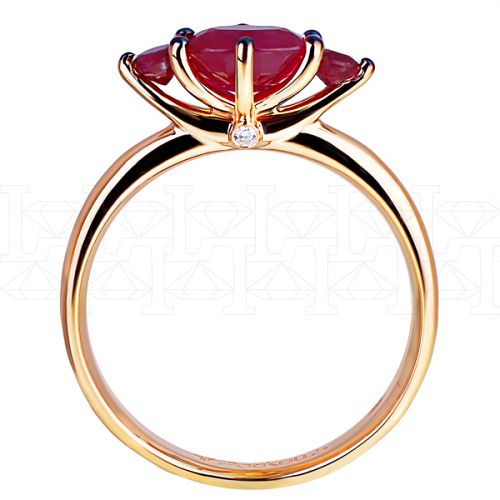 Фото - Кольцо из рыжего золота с рубином и бриллиантами R3711-8407 (590)