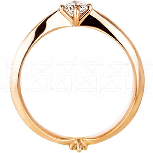 Фото - Кольцо из рыжего золота с бриллиантом из коллекции "Помолвка" R3137-3775 (515)
