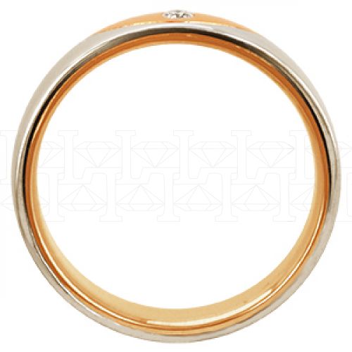 Фото - Кольцо двойное из цветного золота с бриллиантом из коллекции "Двойные обручальные кольца" R2500-3159 (242)