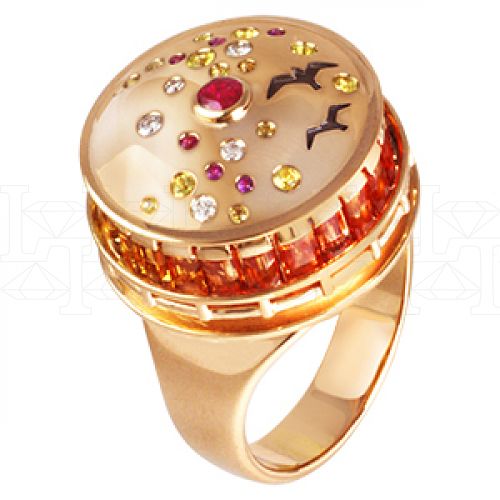 Фото - Кольцо из рыжего золота с бриллиантами из коллекции "Побережье" R3463-4332 (480)