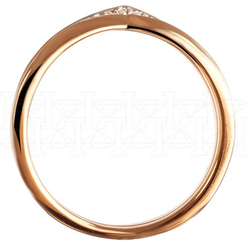 Фото - Кольцо обручальное из белого золота с бриллиантом из коллекции "Обручальные кольца с дорожкой" R3745-4532 (241)