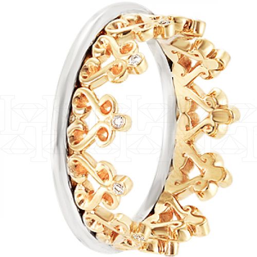 Фото - Кольцо из цветного золота с бриллиантами из коллекции "Боже, храни королеву" R2608-3044 (713)