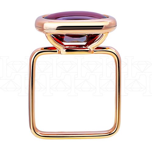 Фото - Кольцо квадратное из рыжего золота с гранатом из коллекции "Акварель" R7945-10955 (420)
