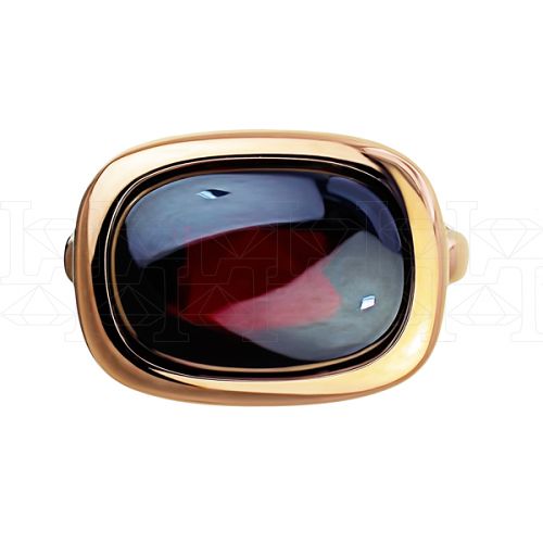 Фото - Кольцо квадратное из рыжего золота с гранатом из коллекции "Акварель" R7945-10955 (420)