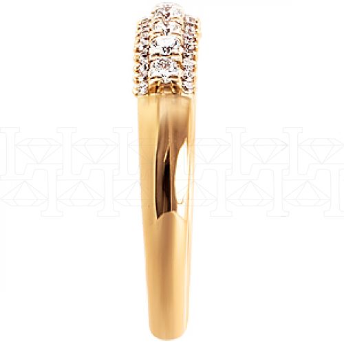 Фото - Кольцо обручальное из рыжего золота с бриллиантами из коллекции "Обручальные кольца с дорожкой" R3161-3880 (241)