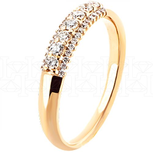 Фото - Кольцо обручальное из рыжего золота с бриллиантами из коллекции "Обручальные кольца с дорожкой" R3161-3880 (241)