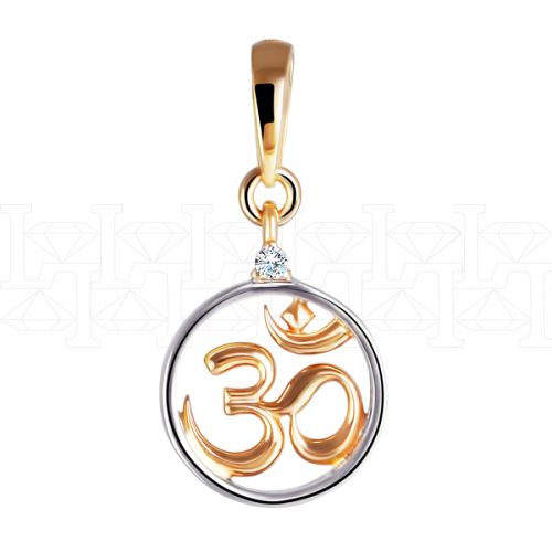 Фото - Подвеска символ из цветного золота с бриллиантом P4050-4632 (181)