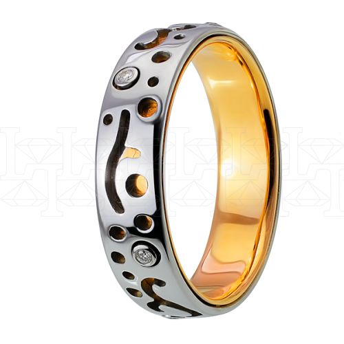 Фото - Кольцо обручальное из цветного золота с бриллиантами R2496-3132 (240)