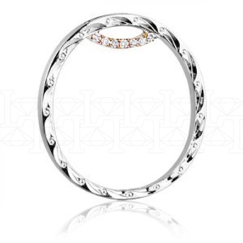 Фото - Кольцо обручальное из белого золота с бриллиантами из коллекции "Обручальные кольца с  одним бриллиантом" R15453 (243)