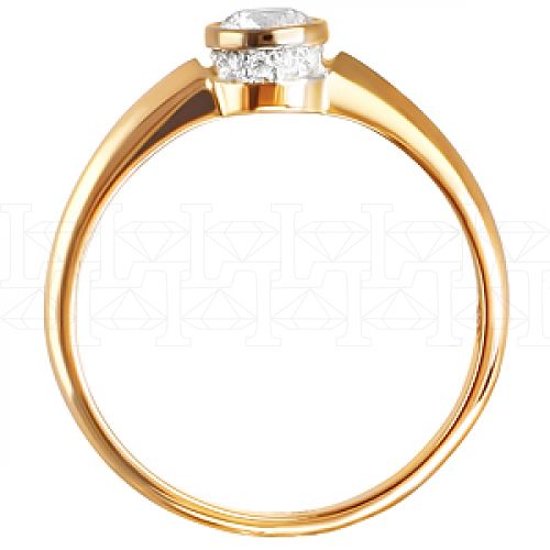Фото - Кольцо из рыжего золота с бриллиантом из коллекции "Помолвка" R3782-4600 (515)