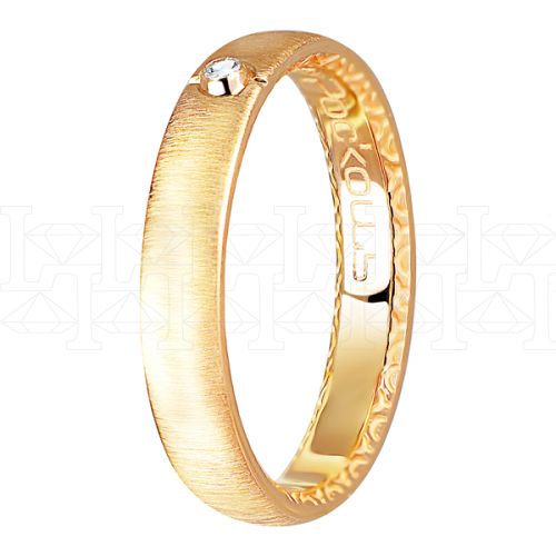 Фото - Кольцо обручальное из рыжего золота с бриллиантом из коллекции "Парные обручальные кольца" R4179-4995C (210)