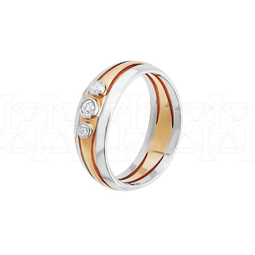 Фото - Кольцо обручальное из цветного золота с бриллиантами из коллекции "Парные обручальные кольца" R4142-4819 (210)