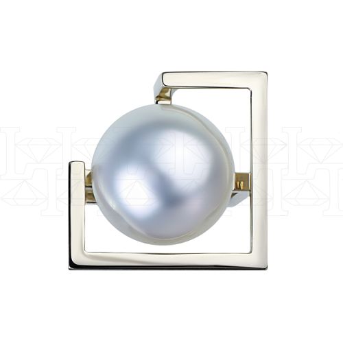 Фото - Кольцо квадратное из белого золота с жемчугом R6356-8502 (663)