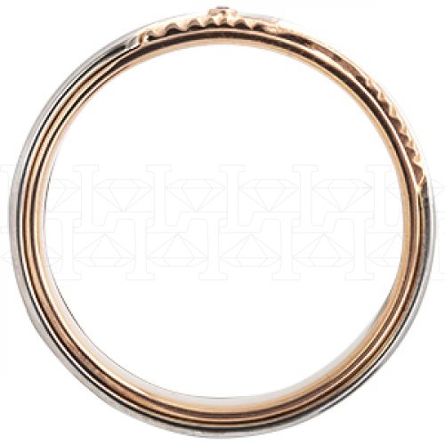 Фото - Кольцо двойное из цветного золота с бриллиантом из коллекции "Двойные обручальные кольца" R2493-3097 (242)