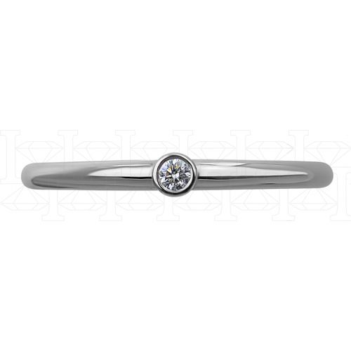 Фото - Кольцо из белого золота с бриллиантом из коллекции "Обручальные кольца с  одним бриллиантом" R7617-10443 (243)