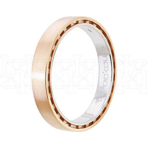 Фото - Кольцо обручальное из бело-рыжего золота с бриллиантом из коллекции "Парные обручальные кольца" R4717-5935 (210)