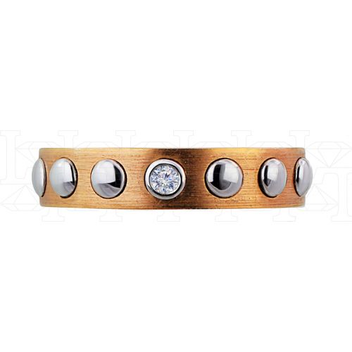 Фото - Кольцо обручальное из цветного золота с бриллиантом из коллекции "Обручальные кольца с  одним бриллиантом" VDR.A2721 (243)
