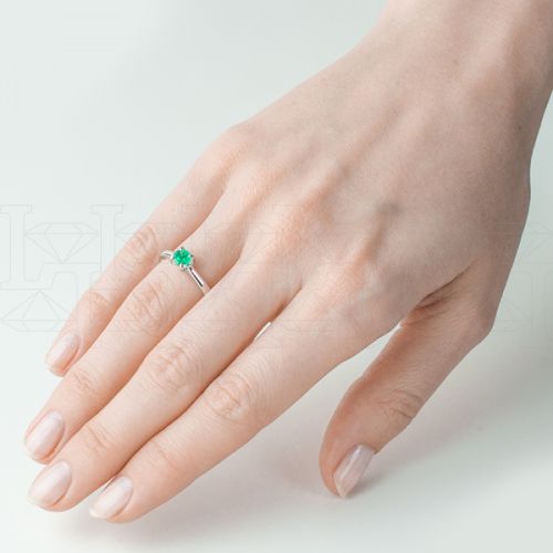 Фото - Кольцо из белого золота с изумрудом R5294-11242 (550)