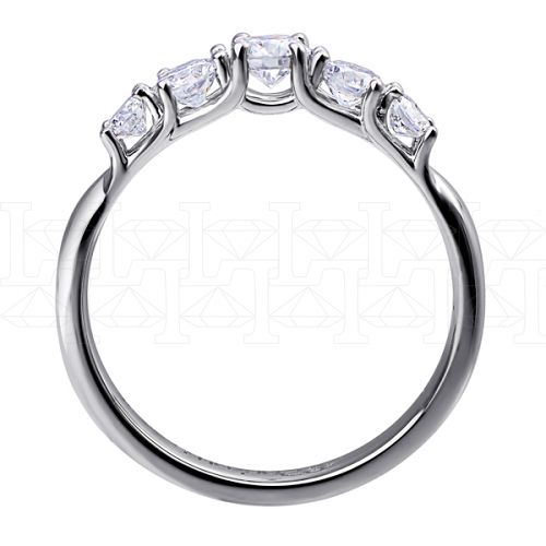 Фото - Кольцо из белого золота с бриллиантами из коллекции "Обручальные кольца с дорожкой" R5969-7646 (241)