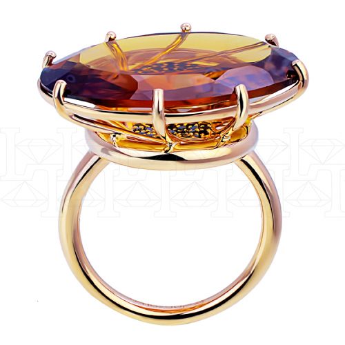 Фото - Кольцо из рыжего золота с сапфирами из коллекции "Акварель" R7206-9910 (420)