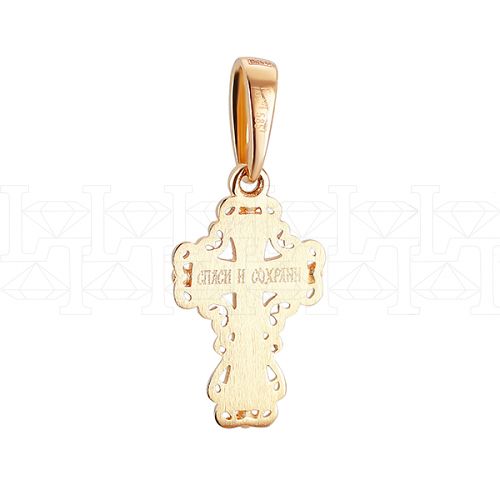 Фото - Подвеска крест из рыжего золота X1305-4650 (181)