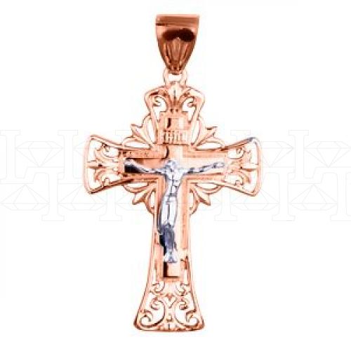 Фото - Подвеска крест из рыжего золота X1553-1300 (181)