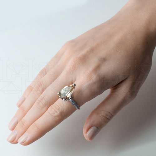 Фото - Кольцо из белого золота с цветными сапфирами из коллекции "Акварель" R7599-10423 (420)