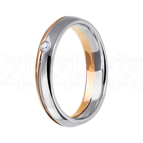 Фото - Кольцо из белого золота с бриллиантом из коллекции "Парные обручальные кольца" R5068-7463 (210)