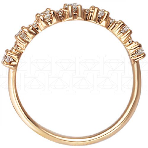 Фото - Кольцо обручальное из рыжего золота с бриллиантами из коллекции "Обручальные кольца с дорожкой" R3171-3998 (241)