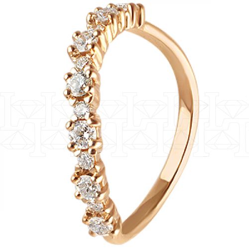 Фото - Кольцо обручальное из рыжего золота с бриллиантами из коллекции "Обручальные кольца с дорожкой" R3171-3998 (241)